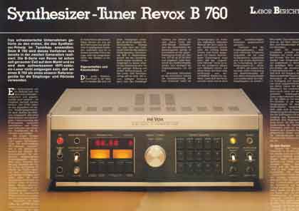 Revox B 760 Testbericht HiFi exclusiv